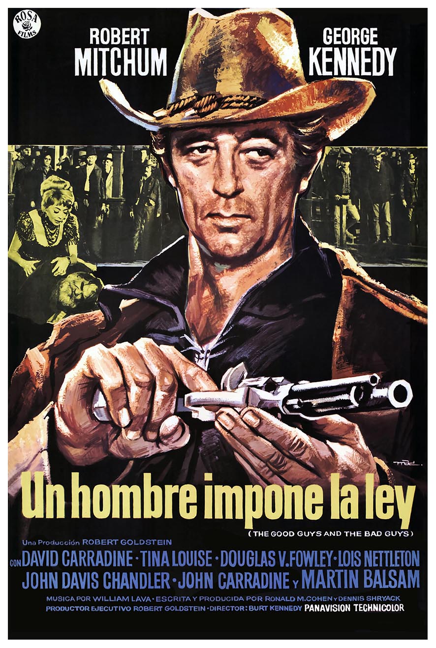 The Good Guys and the Bad Guys 1969 - Spain - Robert Mitchum - Vintage Classic Movie Poster