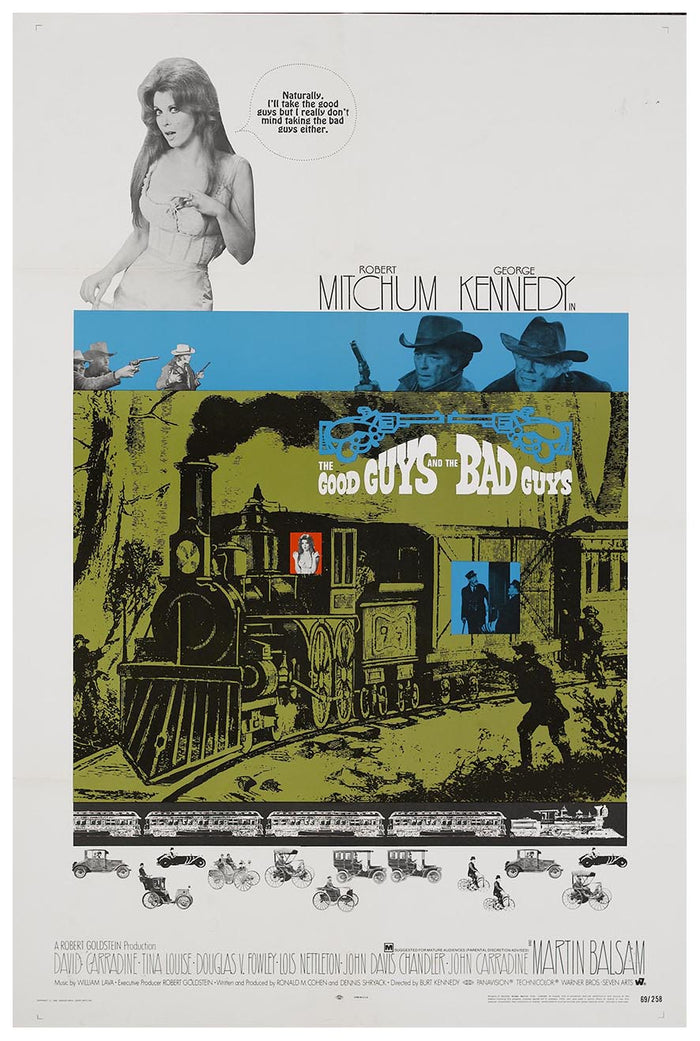 The Good Guys and the Bad Guys 1969 - Robert Mitchum - Vintage Classic Movie Poster