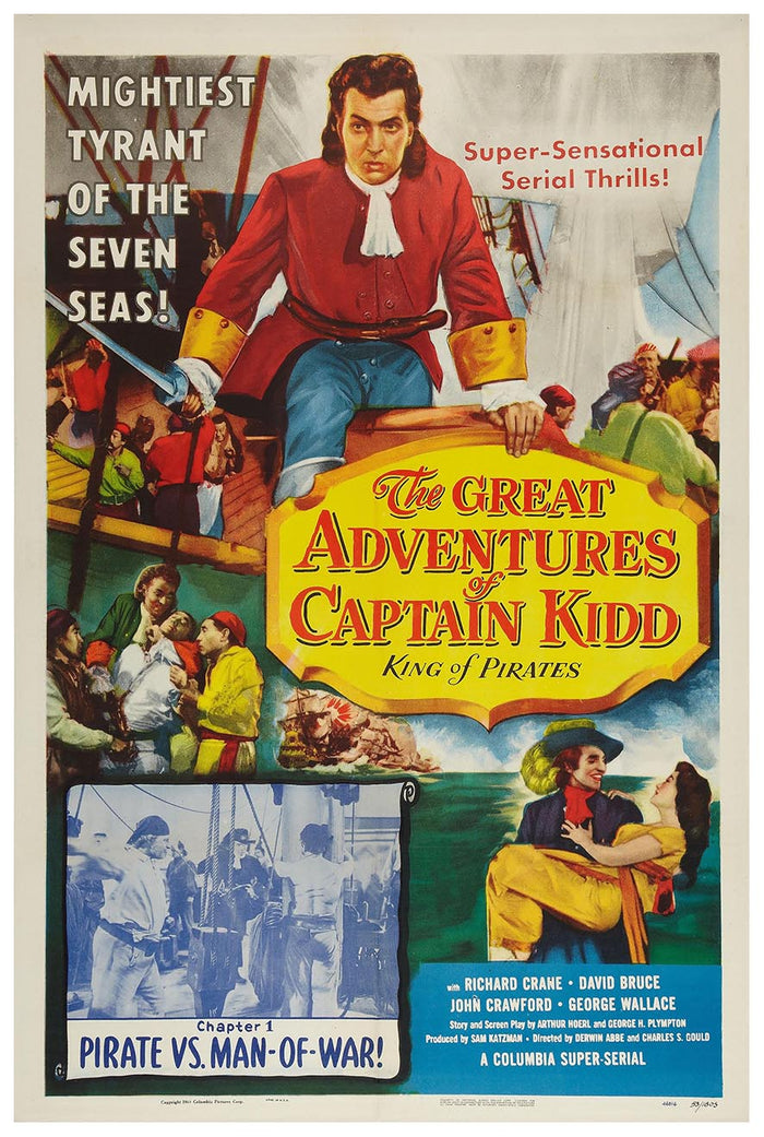 The Great Adventures of Captain Kidd 1953 - Vintage Pirate Classic Movie Poster