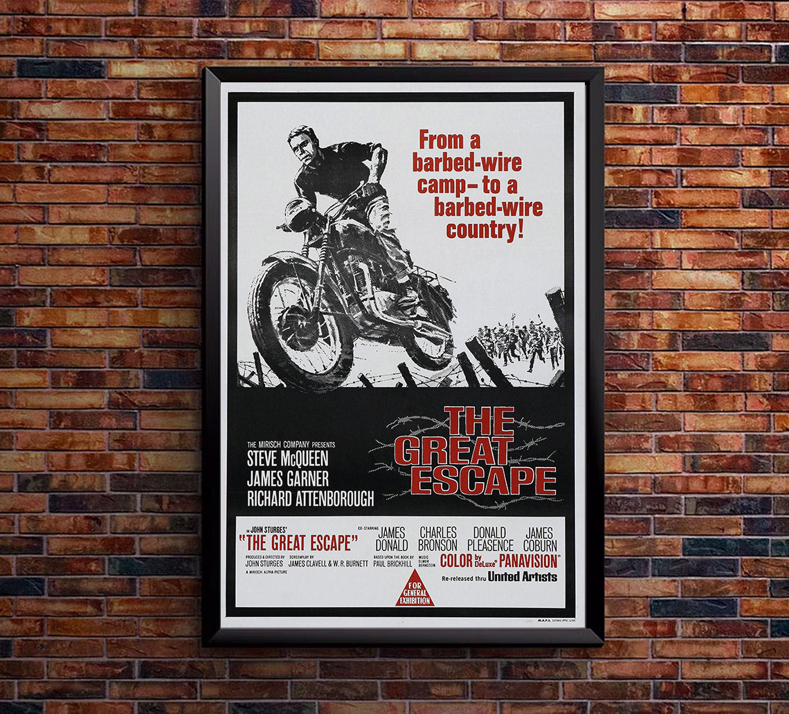 The Great Escape 1963 - Steve McQueen - Australia - Classic Movie Poster