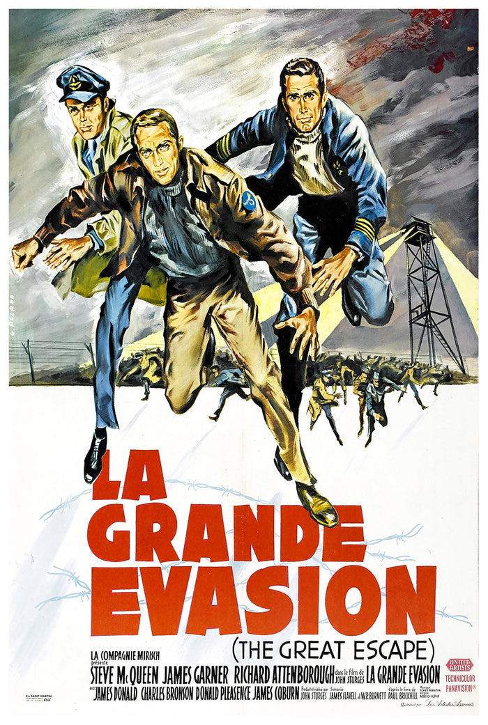 The Great Escape 1963 - Steve McQueen - France - Classic Movie Poster