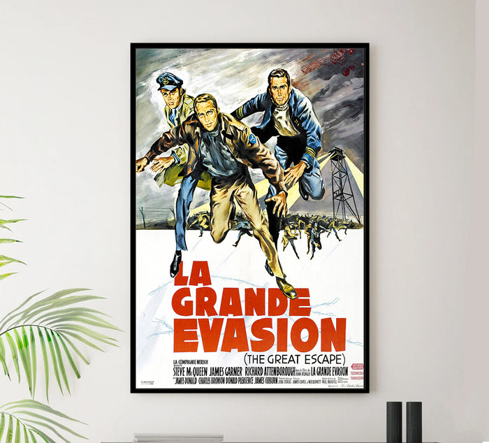 The Great Escape 1963 - Steve McQueen - France - Classic Movie Poster