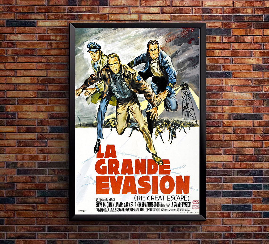 The Great Escape 1963 - Steve McQueen - France - Classic Movie Poster