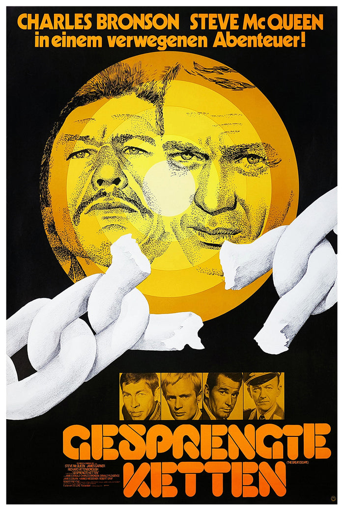 The Great Escape 1963 - Steve McQueen - Germany - Classic Movie Poster