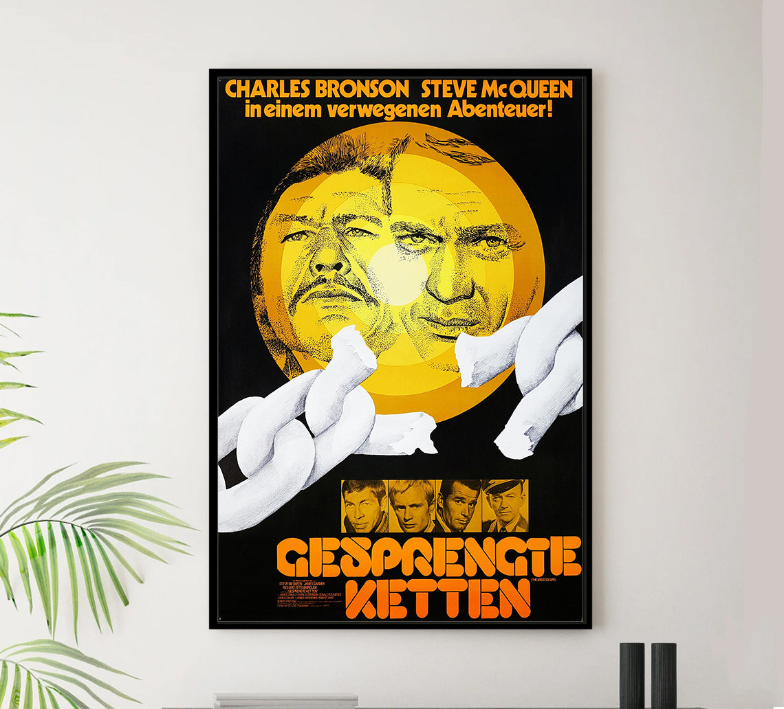 The Great Escape 1963 - Steve McQueen - Germany - Classic Movie Poster