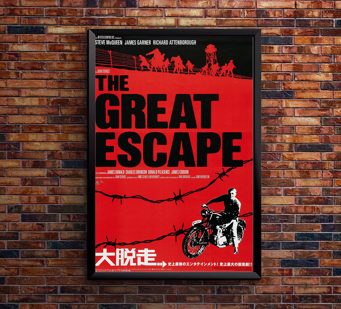 The Great Escape 1963 - Steve McQueen - Japan - Classic Movie Poster