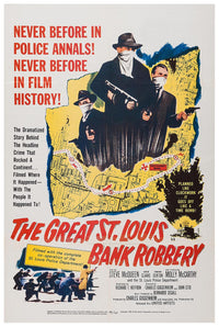 The Great St. Louis Bank Robbery 1959 - Steve McQueen - Vintage Classic Movie Poster