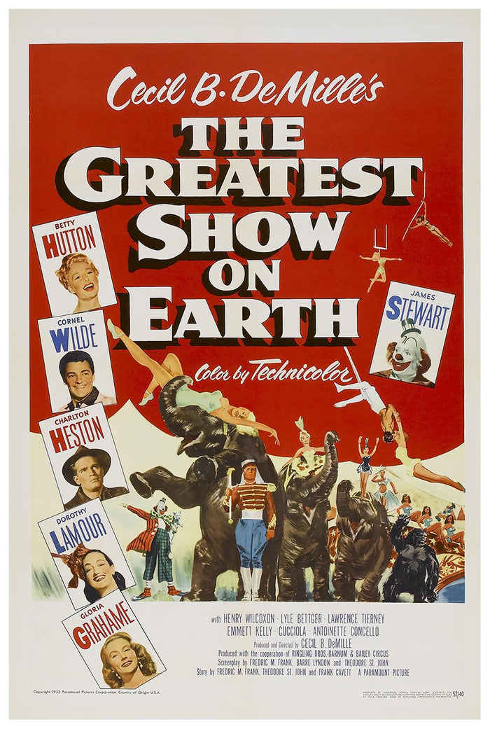 The Greatest Show on Earth 1952 - Charlton Heston - Vintage Classic Movie Poster