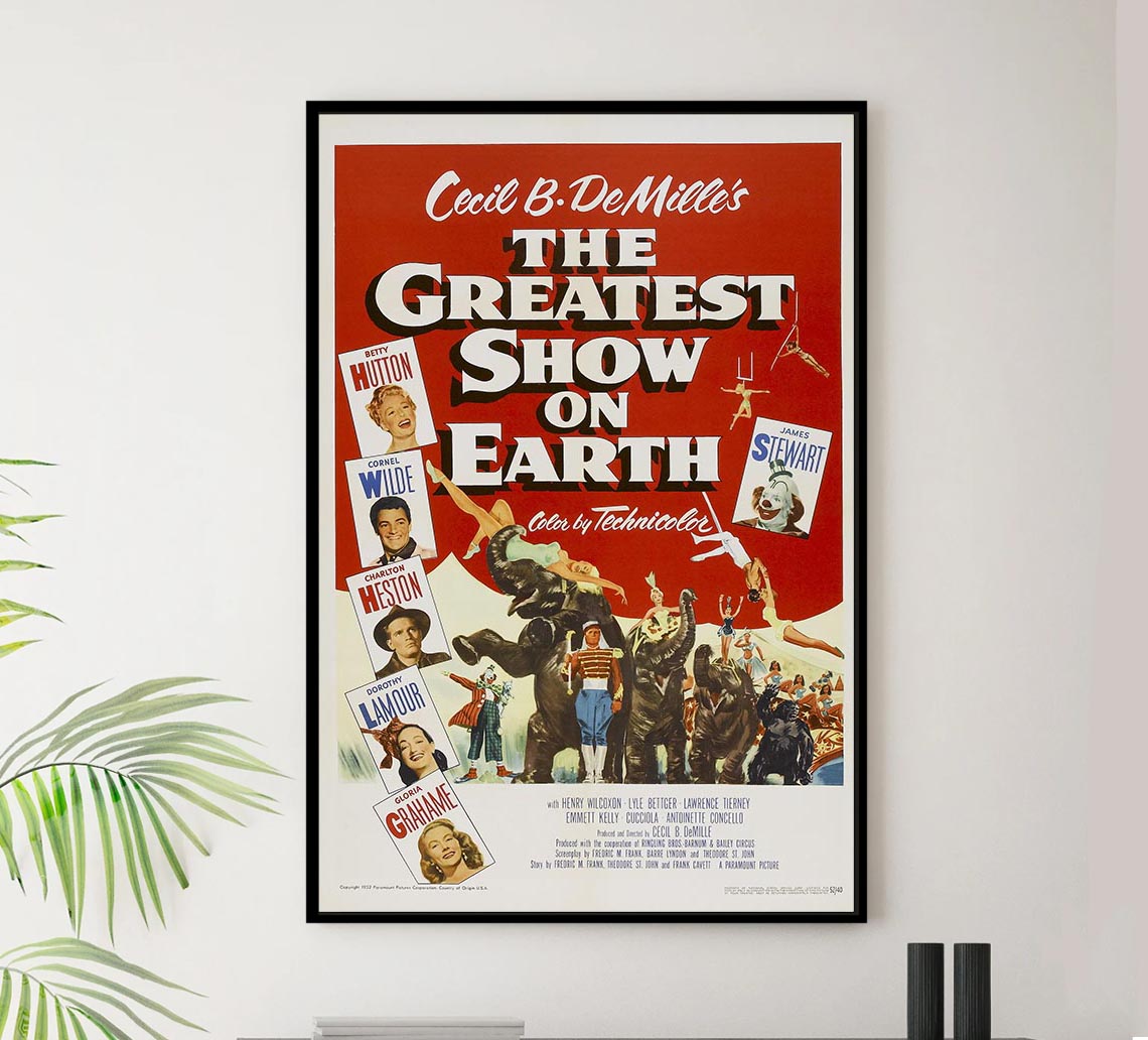 The Greatest Show on Earth 1952 - Charlton Heston - Vintage Classic Movie Poster