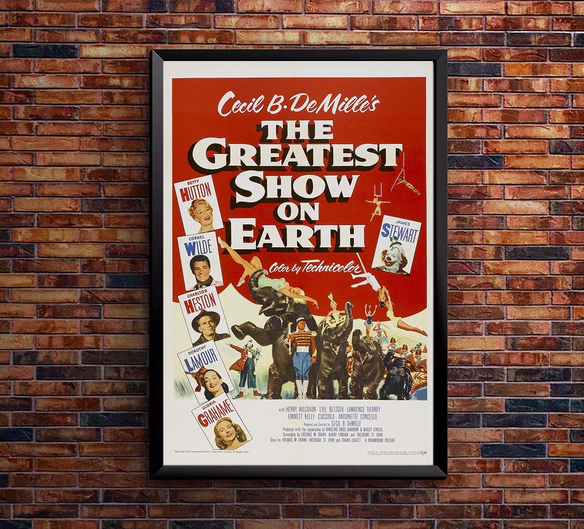 The Greatest Show on Earth 1952 - Charlton Heston - Vintage Classic Movie Poster
