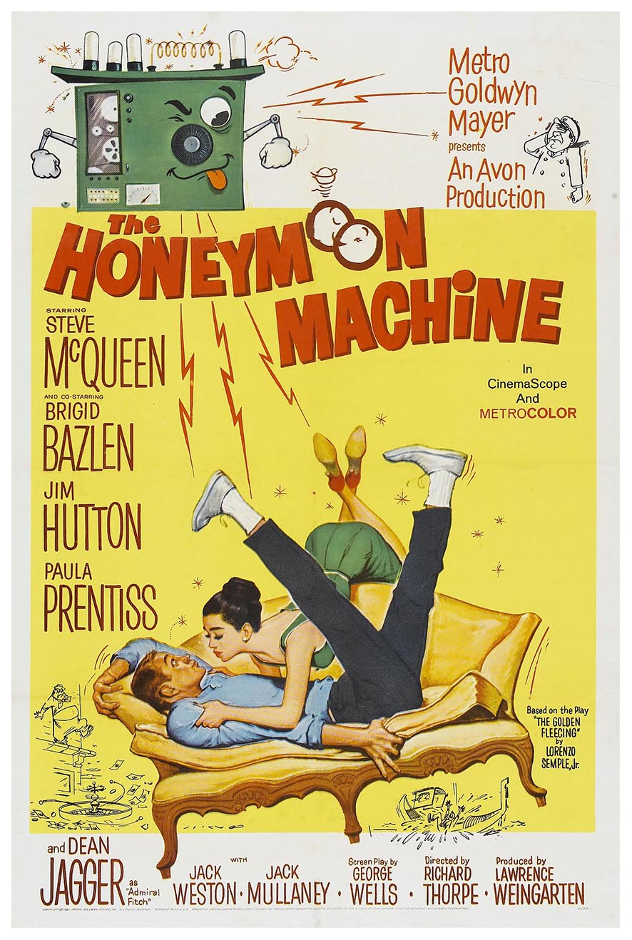 The Honeymoon Machine 1961 - Steve McQueen - Vintage Classic Movie Poster