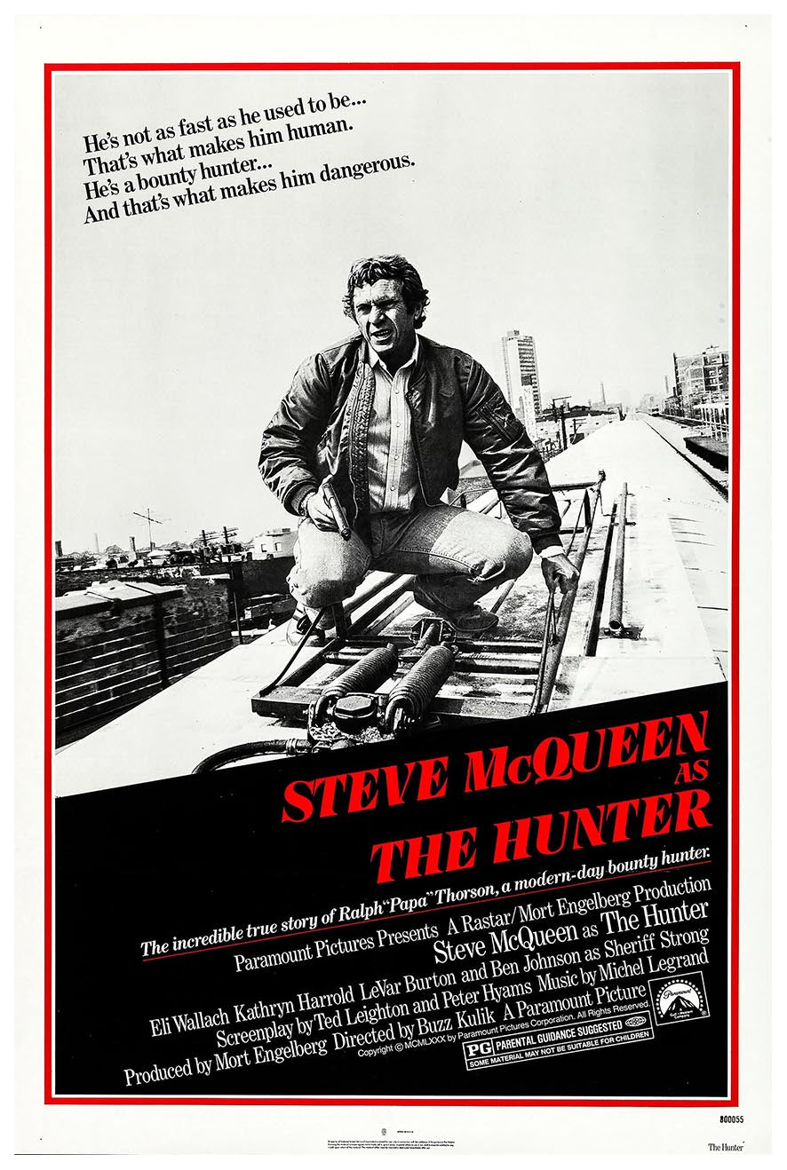 The Hunter 1980 - Steve McQueen - Vintage Classic Movie Poster