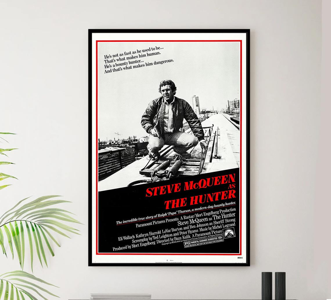 The Hunter 1980 - Steve McQueen - Vintage Classic Movie Poster