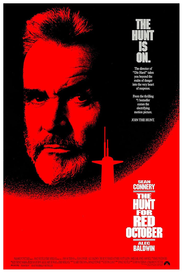 The Hunt for Red October 1990 - Sean Connery - Vintage Classic Movie Poster