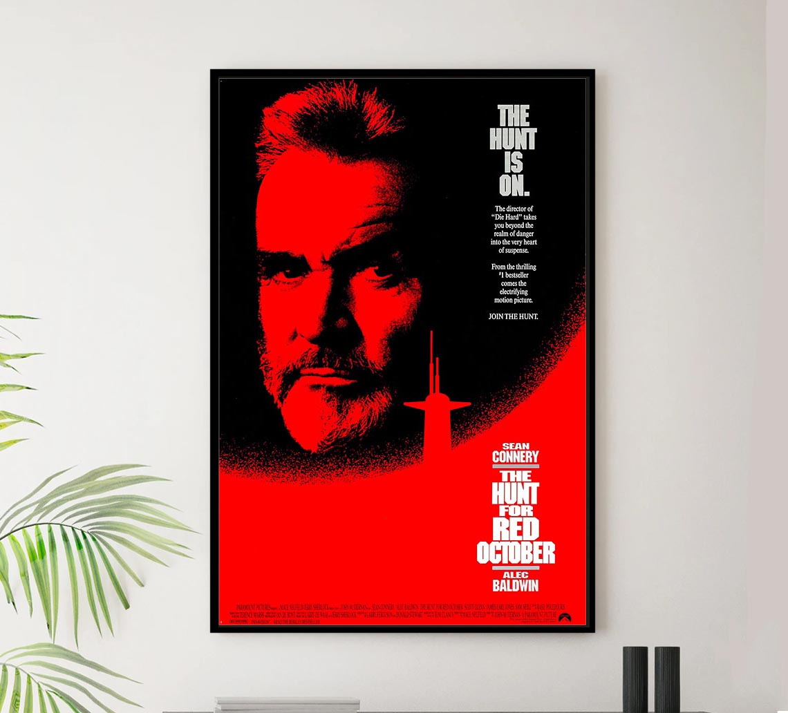 The Hunt for Red October 1990 - Sean Connery - Vintage Classic Movie Poster