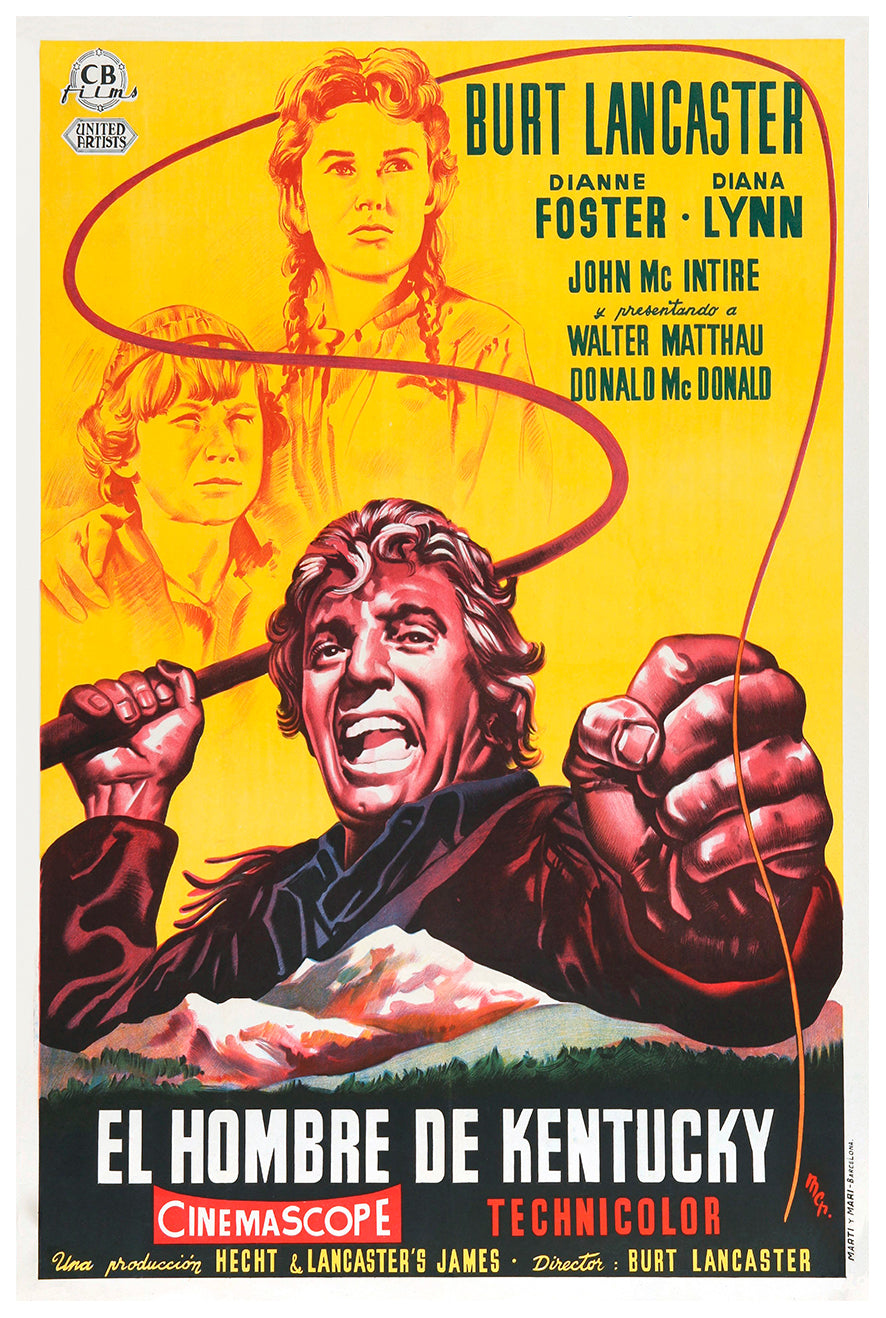 The Kentuckian 1955 - Burt Lancaster - Spain - Classic Movie Poster