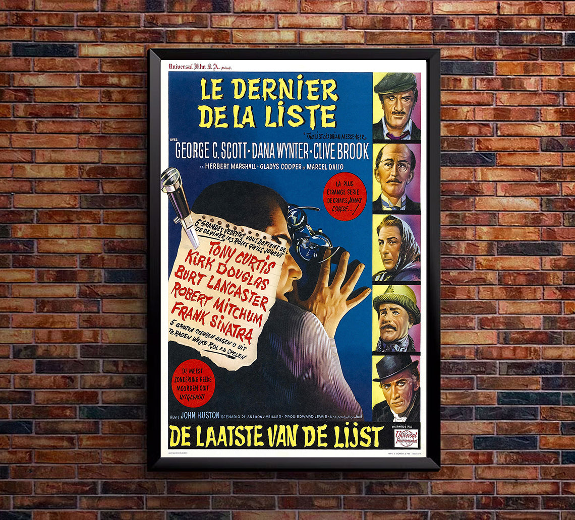 The List of Adrian Messenger 1963 - Burt Lancaster - Belgium - Classic Movie Poster
