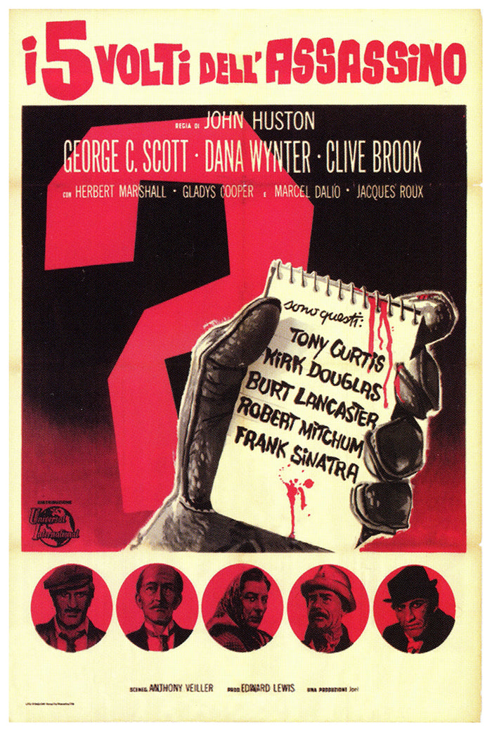 The List of Adrian Messenger 1963 - Burt Lancaster - Italy - Classic Movie Poster