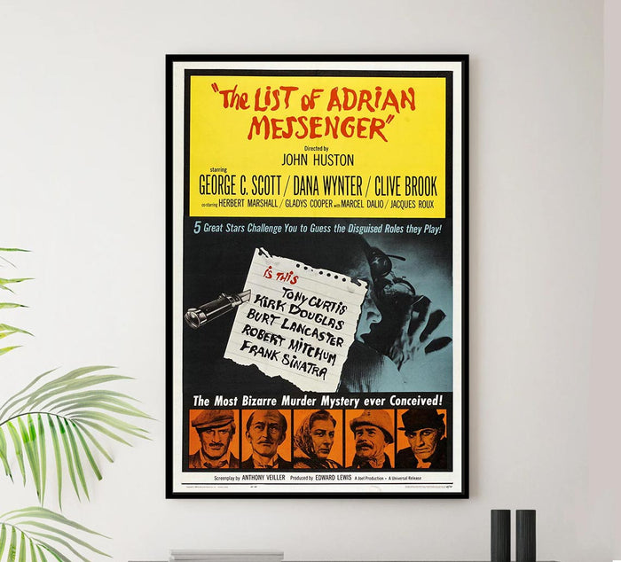 The List of Adrian Messenger 1963 - Robert Mitchum - Vintage Classic Movie Poster