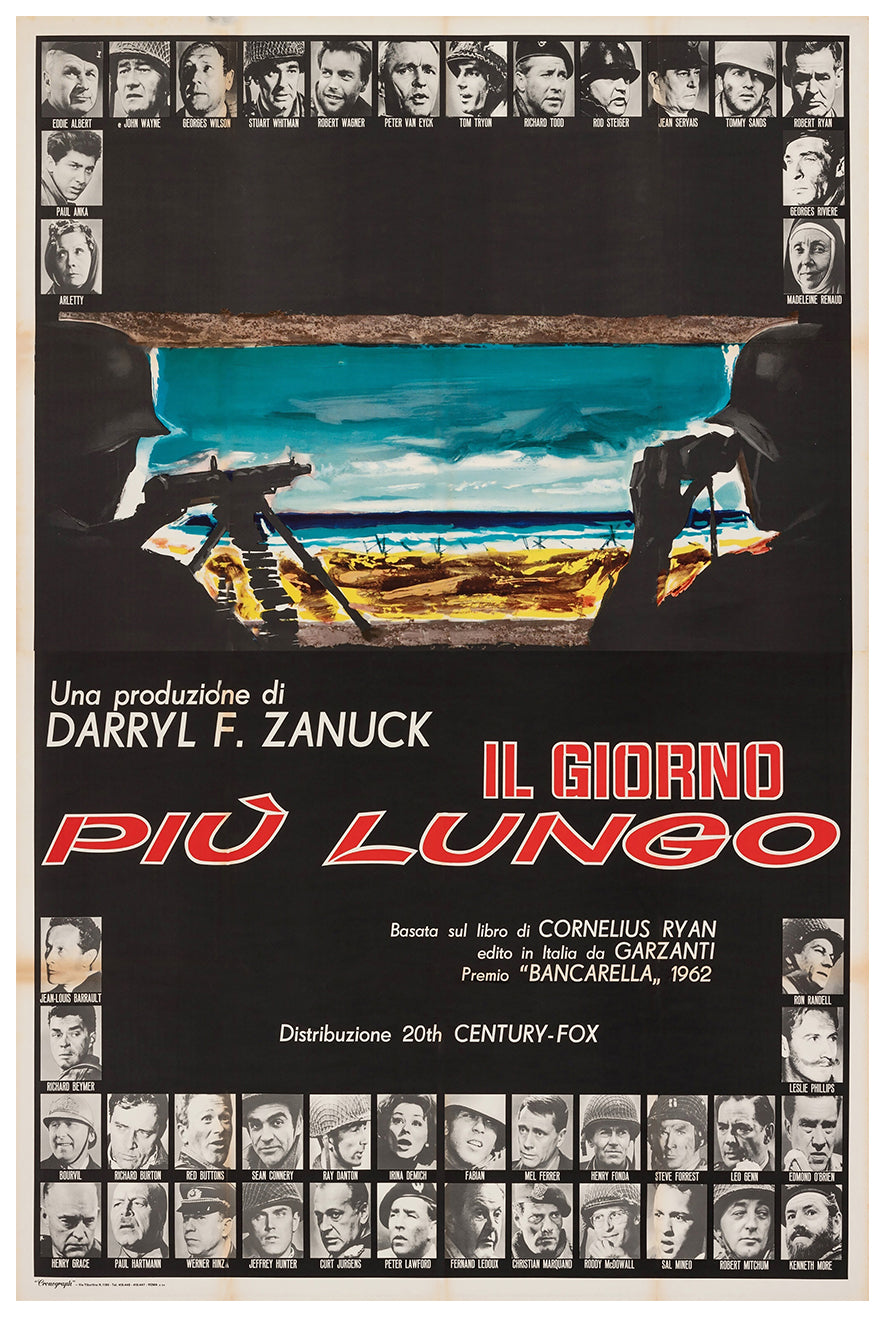 The Longest Day 1962 - Richard Burton - Italy - Classic Movie Poster