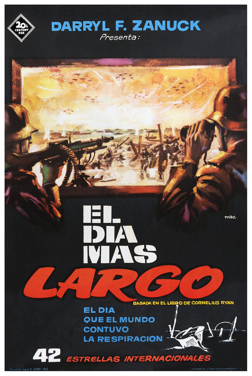 The Longest Day 1962 - Richard Burton - Spain - Classic Movie Poster