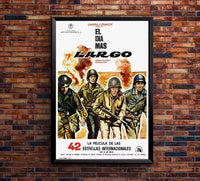 The Longest Day 1962 - Spanish v2 - Robert Mitchum - Vintage Classic Movie Poster