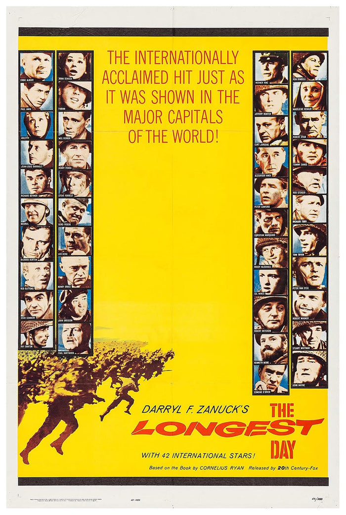 The Longest Day 1962 - Robert Mitchum - Vintage Classic Movie Poster