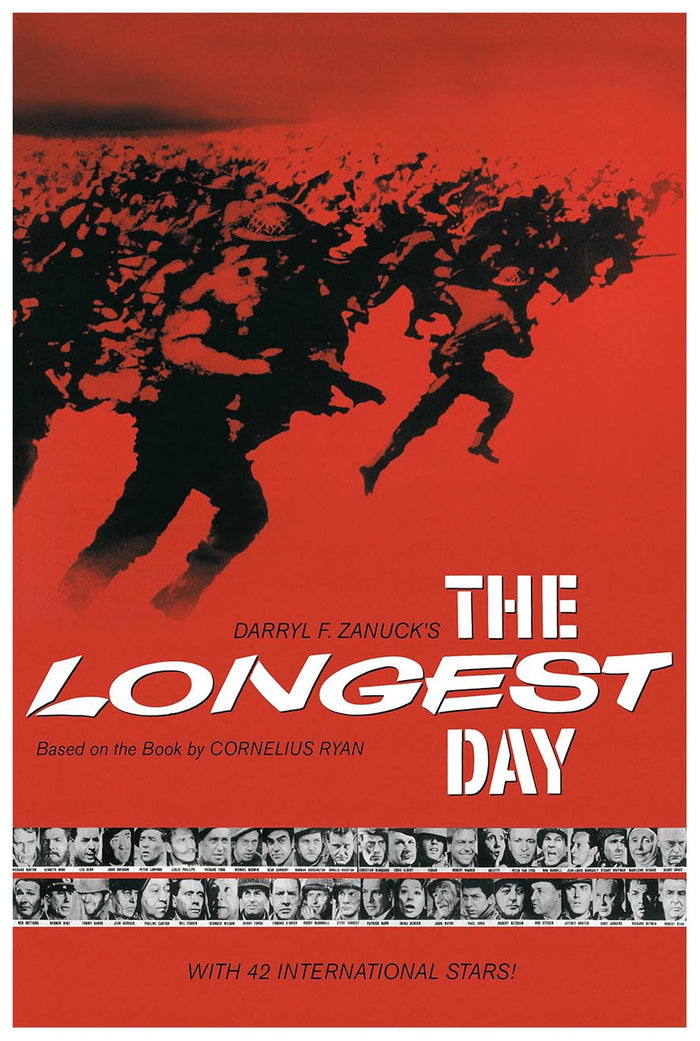 The Longest Day 1962 v2 - Robert Mitchum - Vintage Classic Movie Poster