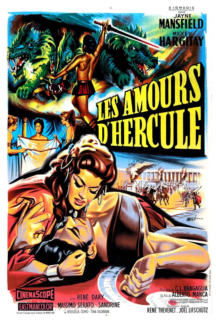 The Loves of Hurcules 1960 - Jayne Mansfield - France - Classic Movie Poster