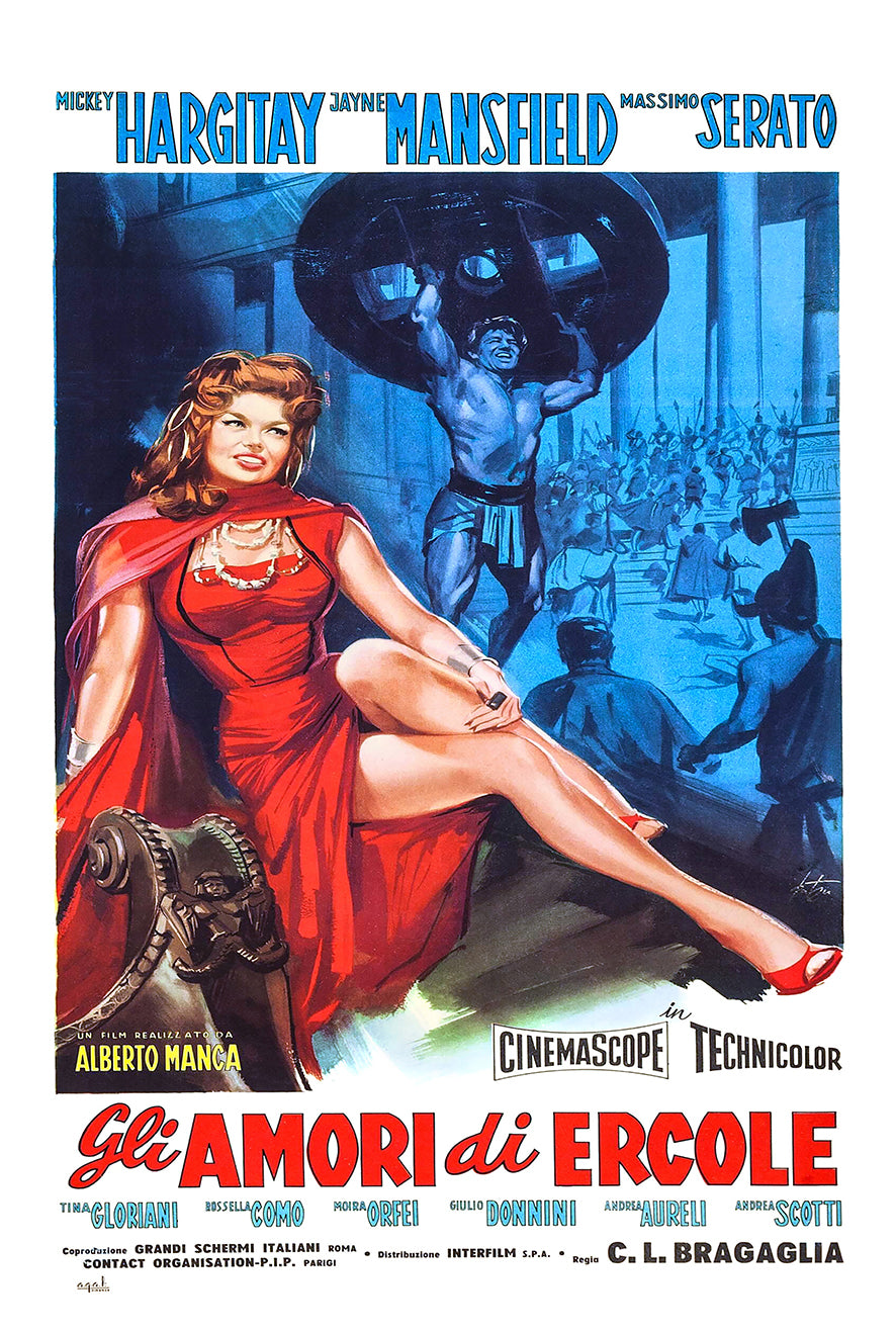 The Loves of Hurcules 1960 - Jayne Mansfield - Italy - Classic Movie Poster