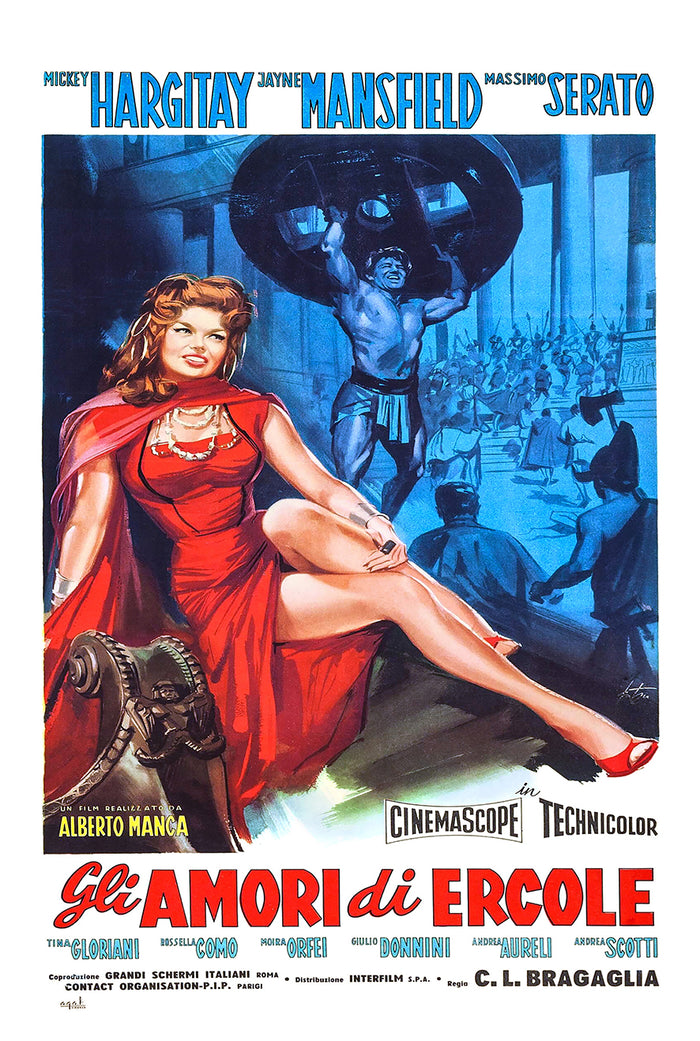 The Loves of Hurcules 1960 - Jayne Mansfield - Italy - Classic Movie Poster