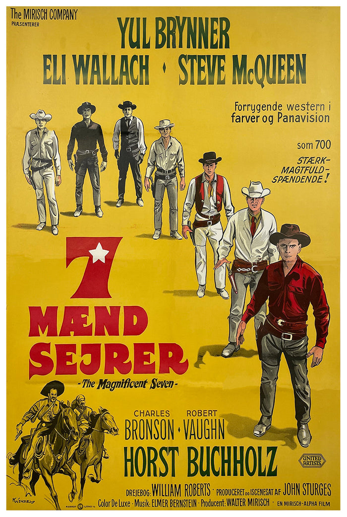 The Magnificent Seven 1960 - Charles Bronson - Italy (2) - Classic Movie Poster