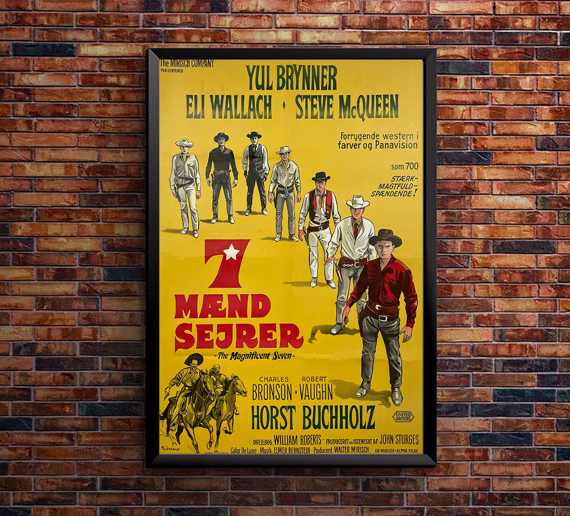 The Magnificent Seven 1960 - Charles Bronson - Italy (2) - Classic Movie Poster