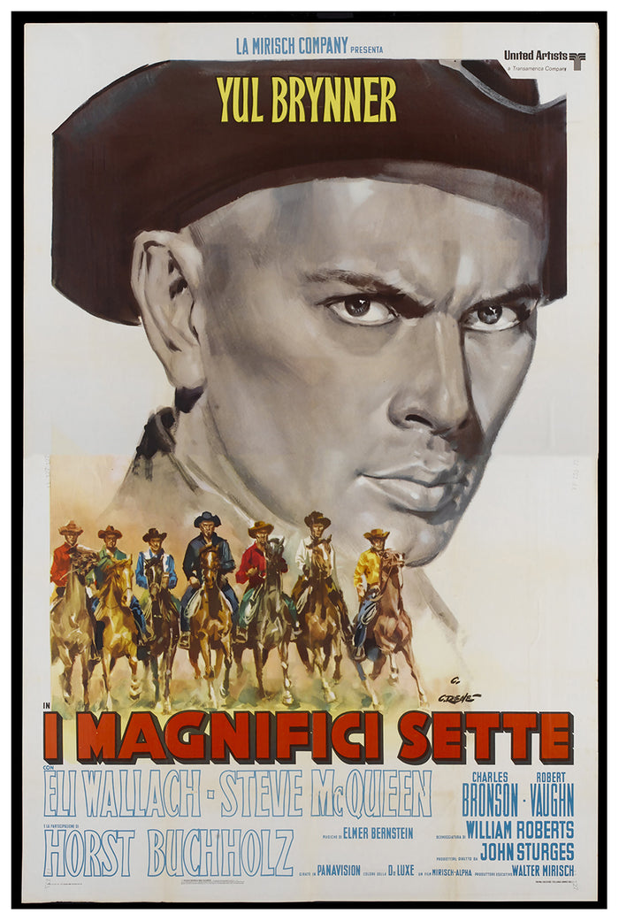 The Magnificent Seven 1960 - Charles Bronson - Denmark - Classic Movie Poster