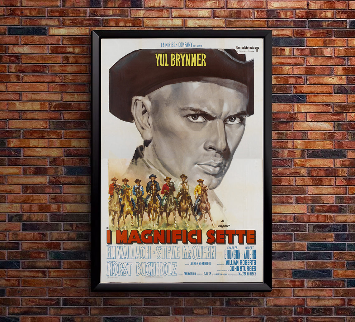 The Magnificent Seven 1960 - Charles Bronson - Denmark - Classic Movie Poster