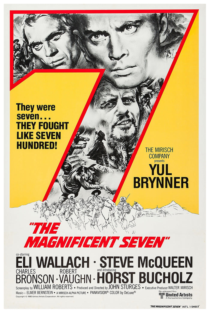 The Magnificent Seven 1960 - Charles Bronson - US - Classic Movie Poster