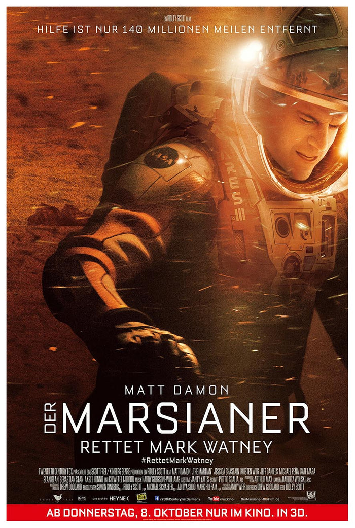 The Martian 2015 - German - Classic Movie Poster