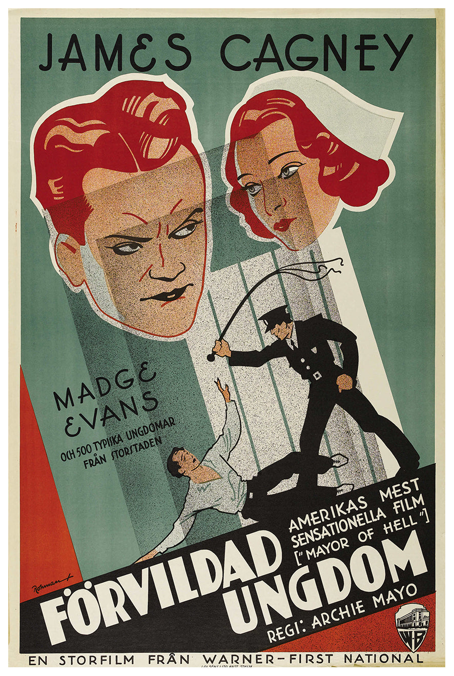 The Mayor of Hell 1933 - James Cagney - Sweden - Classic Movie Poster