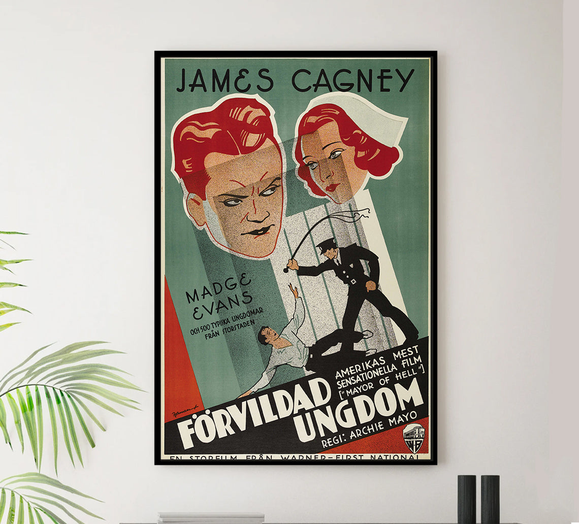The Mayor of Hell 1933 - James Cagney - Sweden - Classic Movie Poster