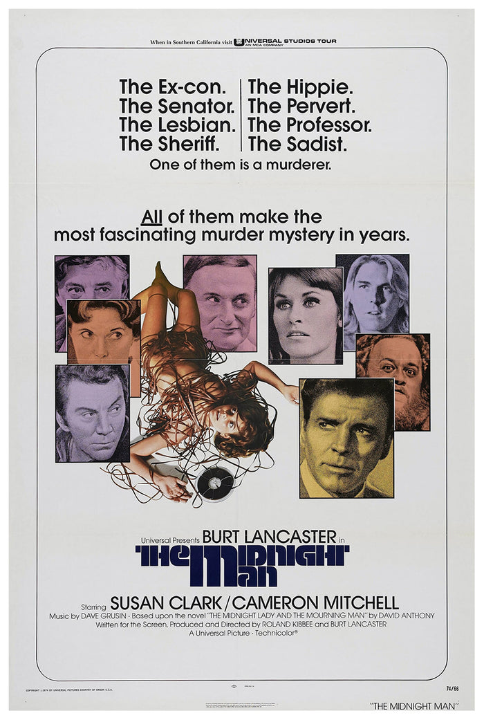 The Midnight Man 1974 - Burt Lancaster - US - Classic Movie Poster