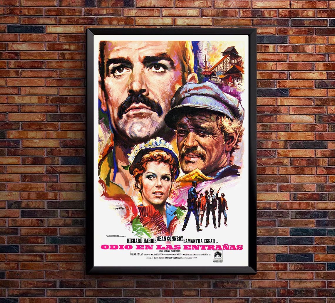 The Molly Maguires 1970 - Spain - Sean Connery - Vintage Classic Movie Poster