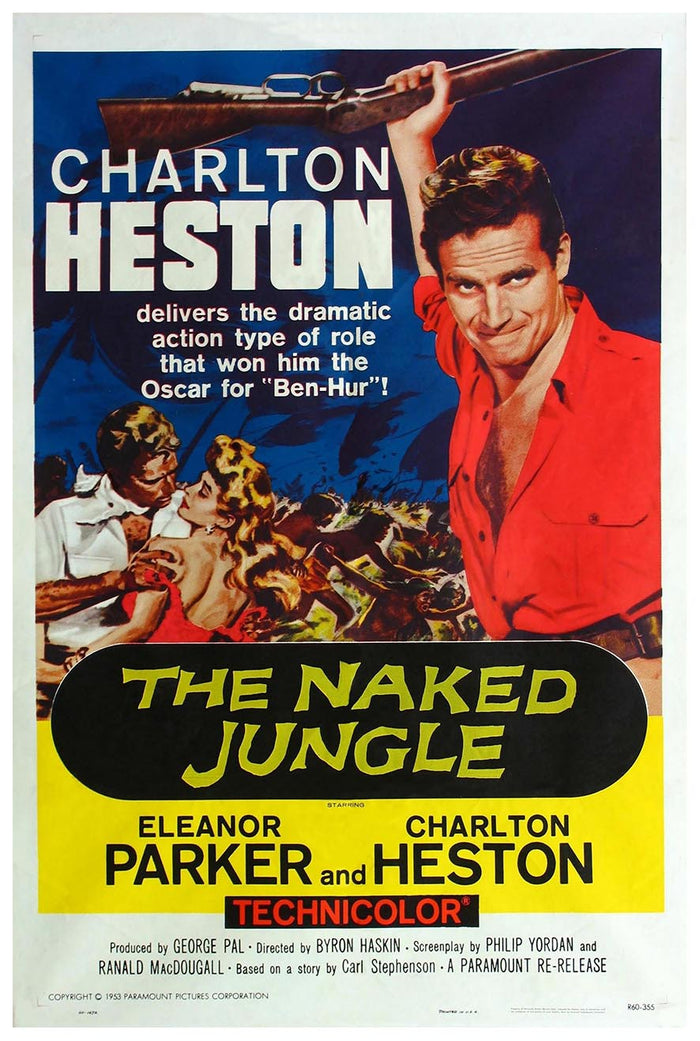 The Naked Jungle 1954 - Charlton Heston - Vintage Classic Movie Poster