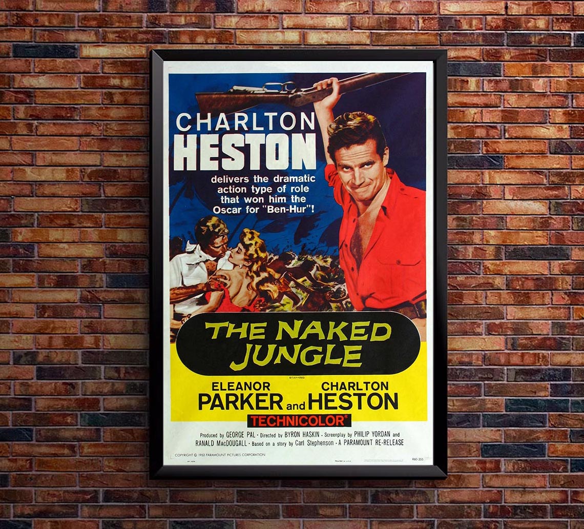 The Naked Jungle 1954 - Charlton Heston - Vintage Classic Movie Poster