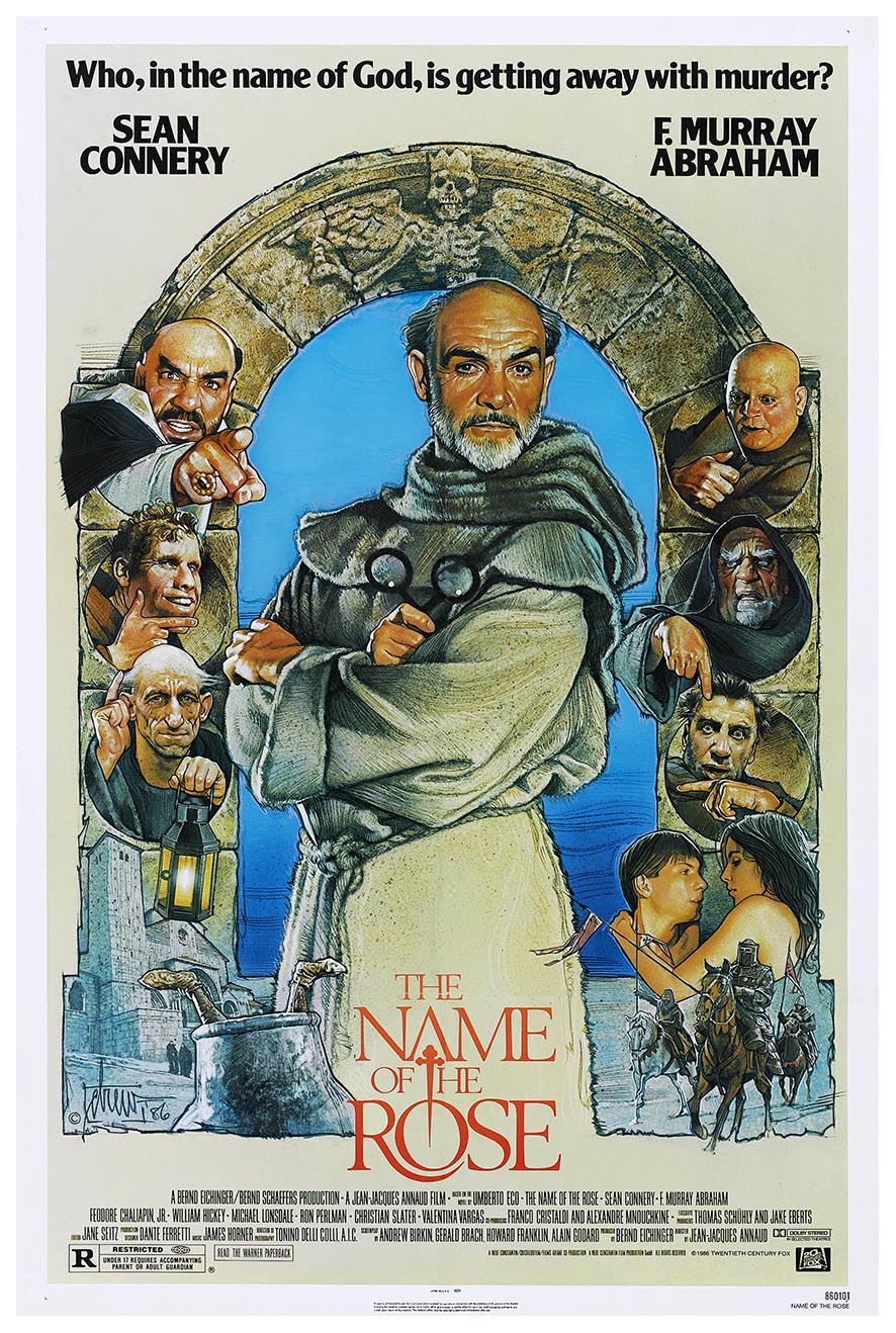 The Name of the Rose 1986 - Sean Connery - Vintage Classic Movie Poster