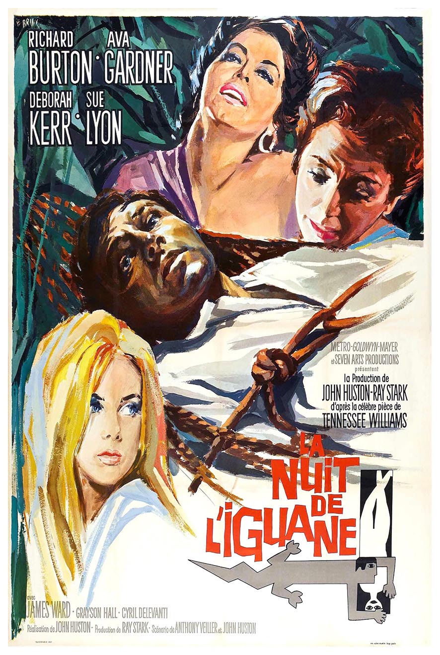 The Night of the Iguana 1964 - French – Vintage Classic Movie Poster