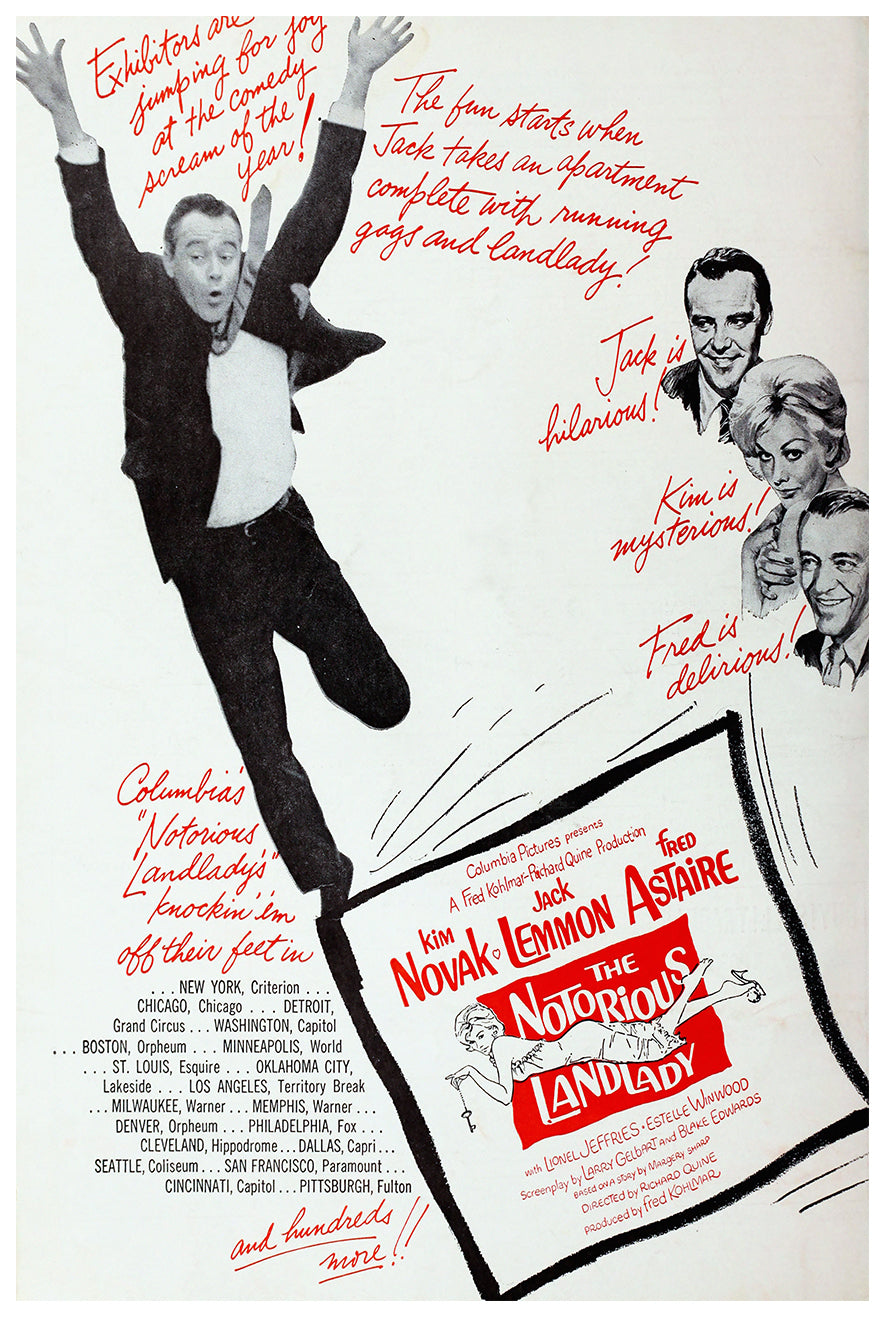 The Notorious Landlady 1962 - Fred Astaire - US (2) - Classic Movie Poster