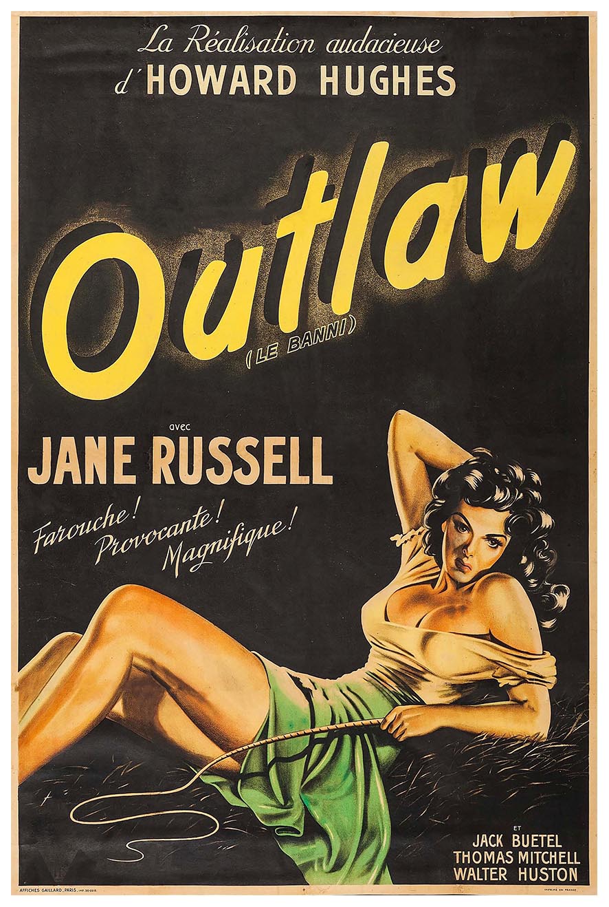 The Outlaw 1943 - French - Vintage Classic Movie Poster