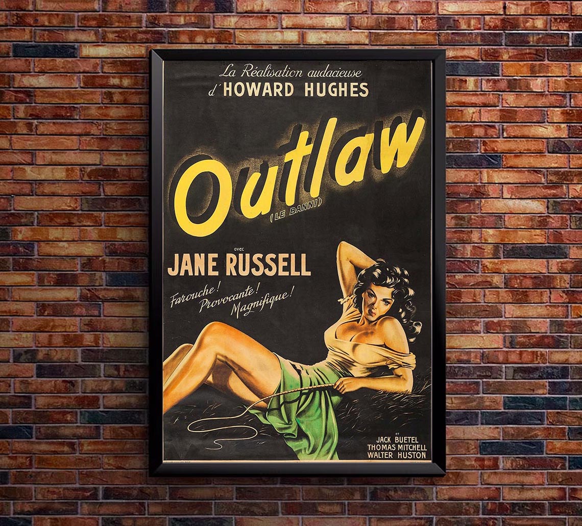 The Outlaw 1943 - French - Vintage Classic Movie Poster