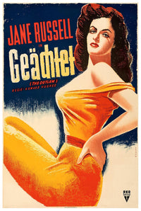 The Outlaw 1943 - German - Vintage Classic Movie Poster