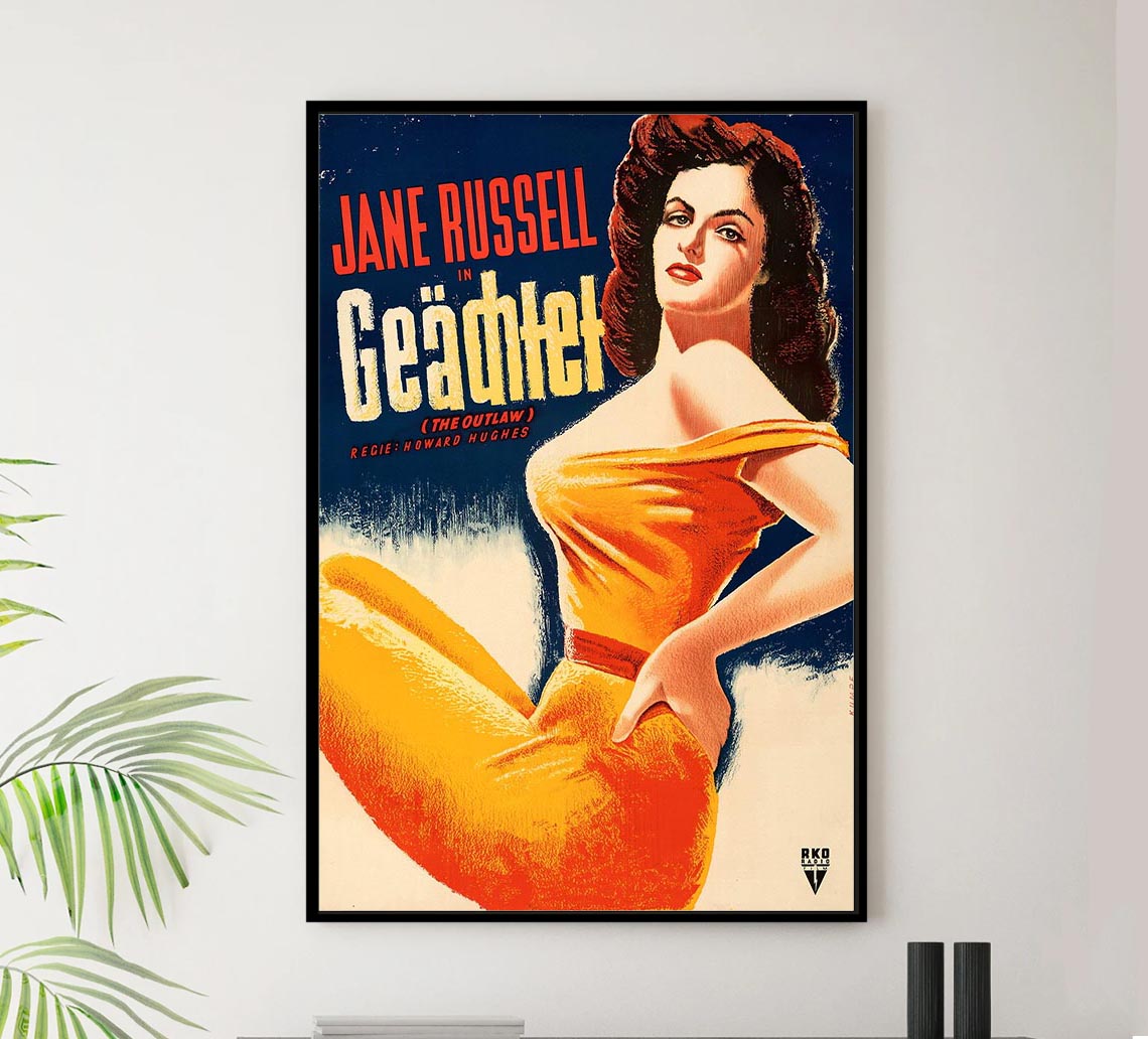 The Outlaw 1943 - German - Vintage Classic Movie Poster